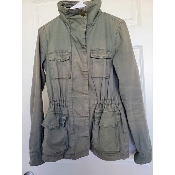 Ecoté Women's Olive Green Military Utility Jacket w/Pockets Cotton Blend Size M - Picture 7 of 7